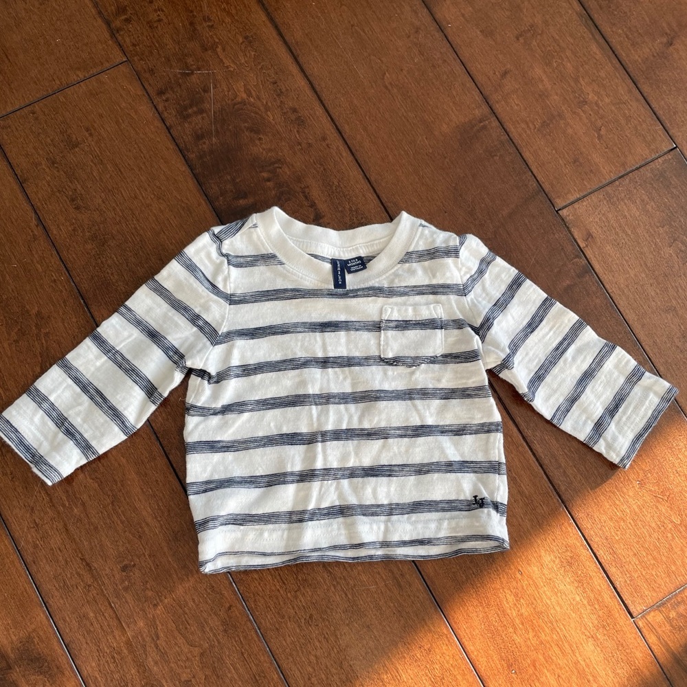 Janie and Jack navy stripe shirt